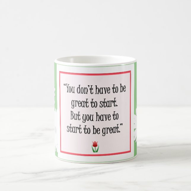 Start Do Great Things - Motivational Green Mug (Center)