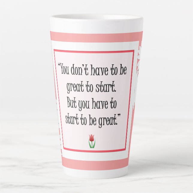 Start Do Great Things - Motivational Pink Mug (Front)