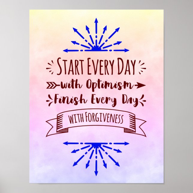 Start Every Day with Optimism Inspirational Sign - (Front)