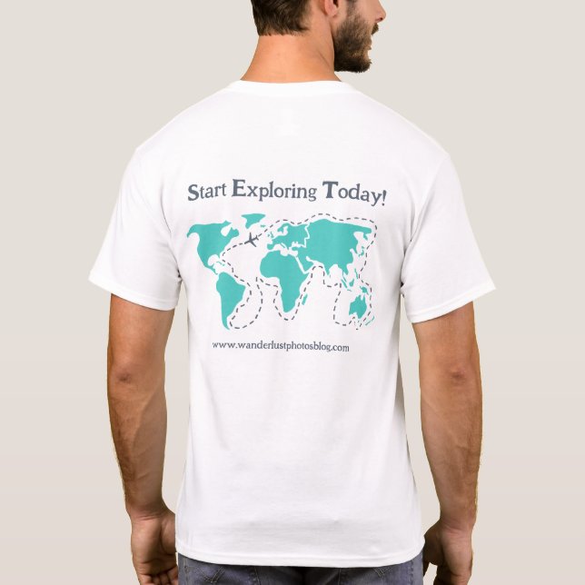 Start Exploring Today Men's Map T-Shirt (Back)