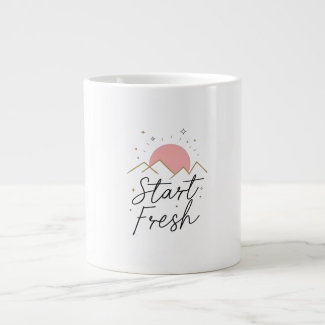 Start Fresh Minimalist Pastel Sunrise Mug (Front)