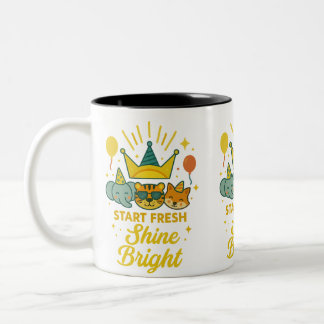 Start Fresh, Shine Bright Two-Tone Coffee Mug