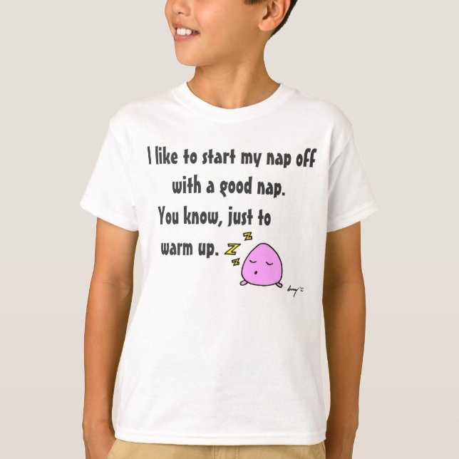 'Start My Nap With A Good Nap' Kids Basic Tee (Front)