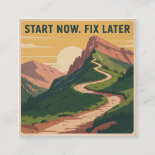 Start Now. Fix Later Square Business Card