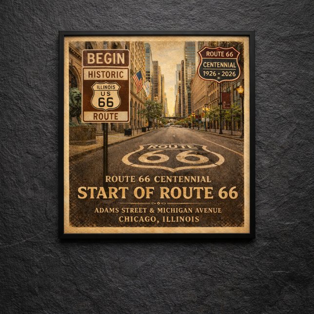 Start of Route 66 Chicago Illinois Centennial Poster (Creator Uploaded)