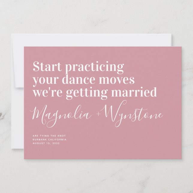 Start Practicing Your Dance Moves Funny Wedding Save The Date (Front)