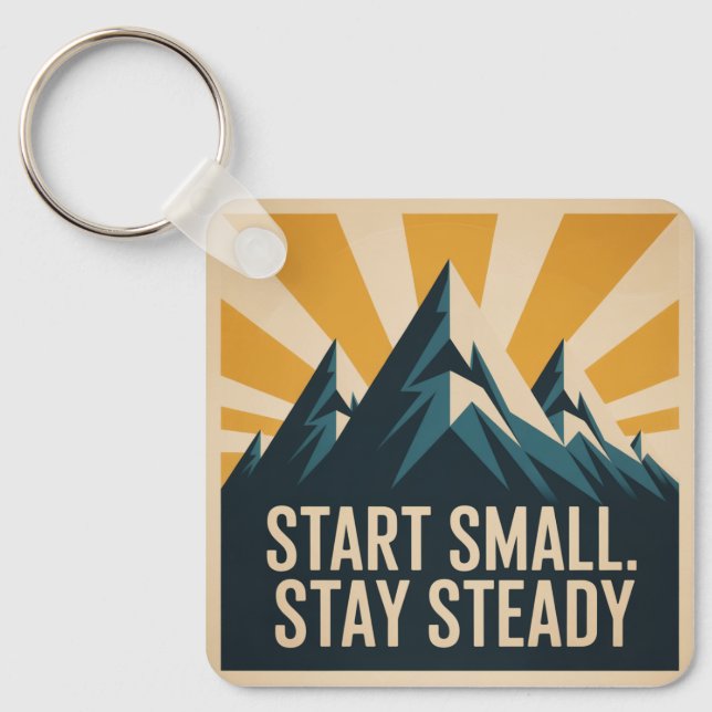 Start Small. Stay Steady Key Ring (Front)