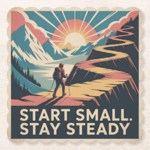 Start Small. Stay Steady Paper Coaster