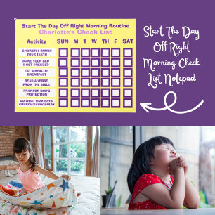 Start The Day Off Right Morning Check List Notepad
