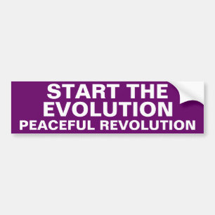 START THE EVOLUTION PEACEFUL REVOLUTION BUMPER STICKER