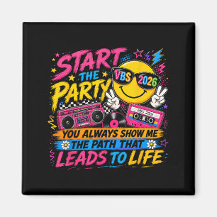 Start The Party Vbs 2026 Retro Christian Youth Magnet