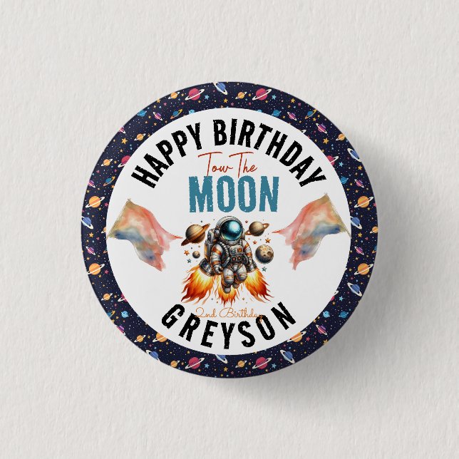  start tow the moon 2nd Birthday Space  3 Cm Round Badge (Front)