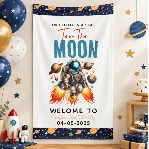  start tow the moon 2nd Birthday Space Banner