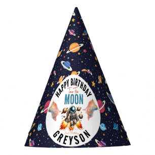 start tow the moon 2nd Birthday Space  Party Hat
