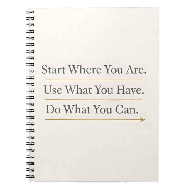Start Where You Are – Inspirational Quote Journal (Front)