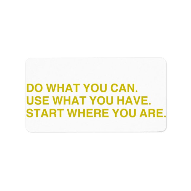 Start Where You Are Label (Front)