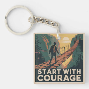 Start With Courage Key Ring