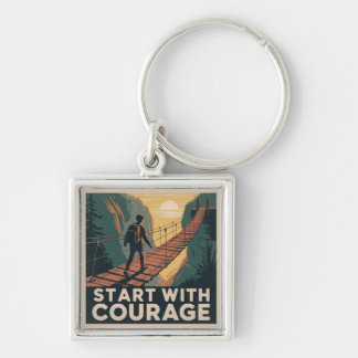Start With Courage Key Ring