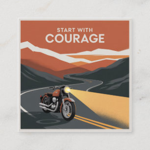 Start With Courage Square Business Card