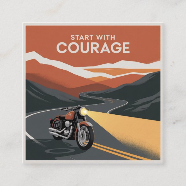 Start With Courage Square Business Card (Front)