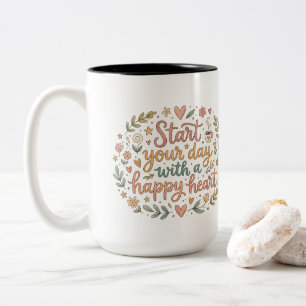 Start Your Day With A Happy Heart Coffee Mug Gift