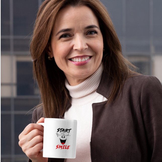 Start your day with a smile coffee mug (Creator Uploaded)