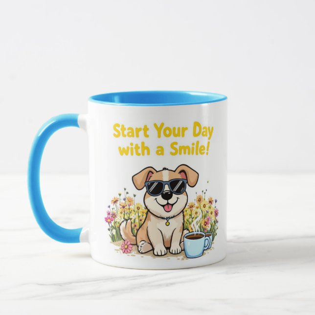 Start Your Day with a Smile - Cute Pug Mug  (Left)