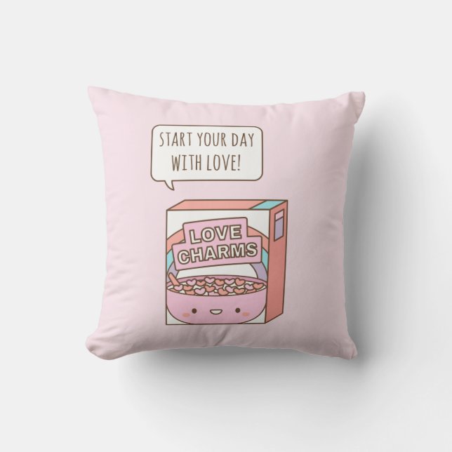 Start Your Day with Love Breakfast Cereal Cushion (Front)