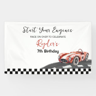 Start Your Engine Any Age Birthday  Banner