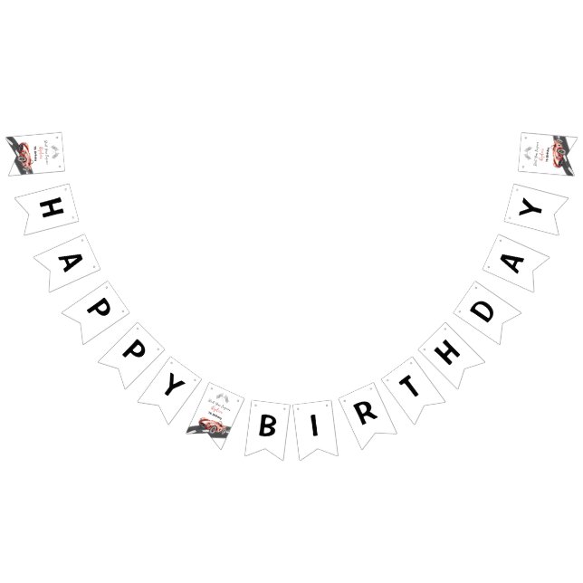 Start Your Engine Any Age Birthday  Bunting (All)