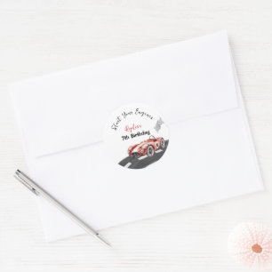 Start Your Engine Any Age Birthday Classic Round Sticker