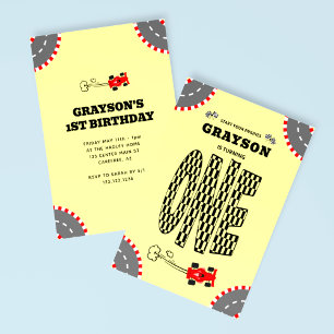 Start Your Engines Racing 1st Birthday Invitation