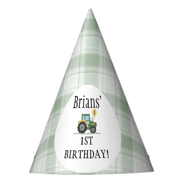 Start Your Tractor Party Hat (Front)