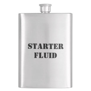 Starter Fluid Funny Typography Shot Glass Hip Flask