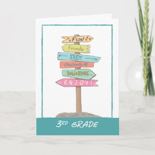 Starting 3rd Grade Back to School Good Luck Signs Card