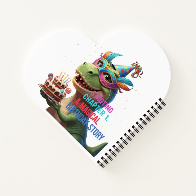 Starting Chapter 1 - Magical Dinosaur 1st Birthday Notebook (Back)