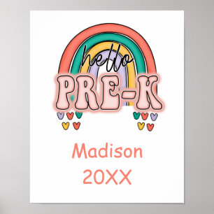 Starting Pre-K Back To School Rainbow Poster