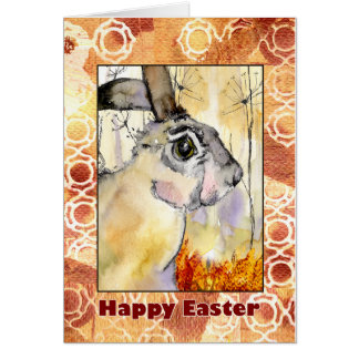 Startled Hare Easter card