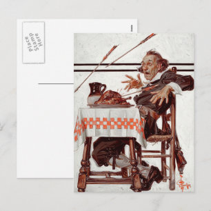 Startled Pilgrim. Humourous Thanksgiving Postcards