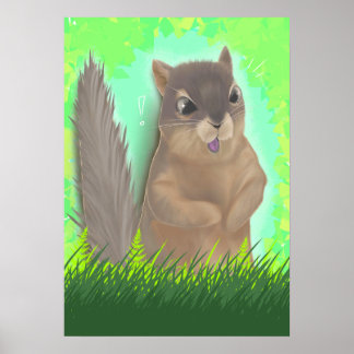 Startled Squirrel Poster