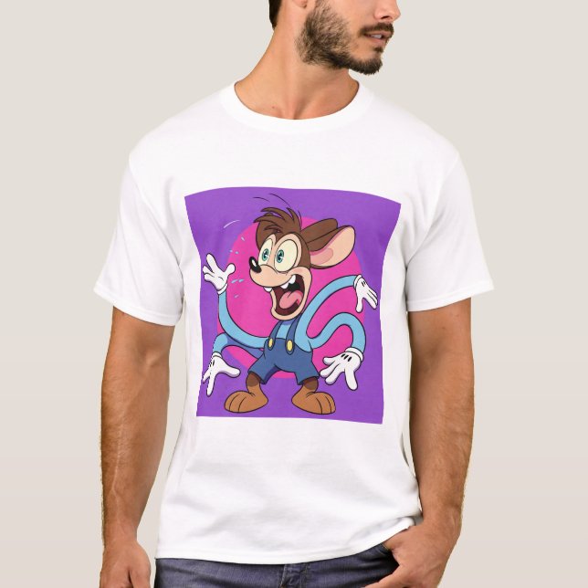 Startled Stretch: A Rubber Hose Reaction T-Shirt (Front)
