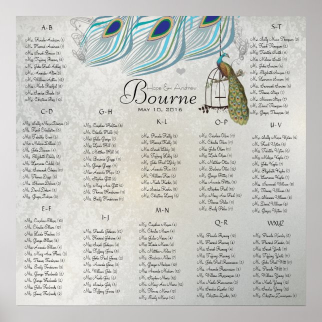 Starts at $13.20 Seating Chart 12 Tables (Front)