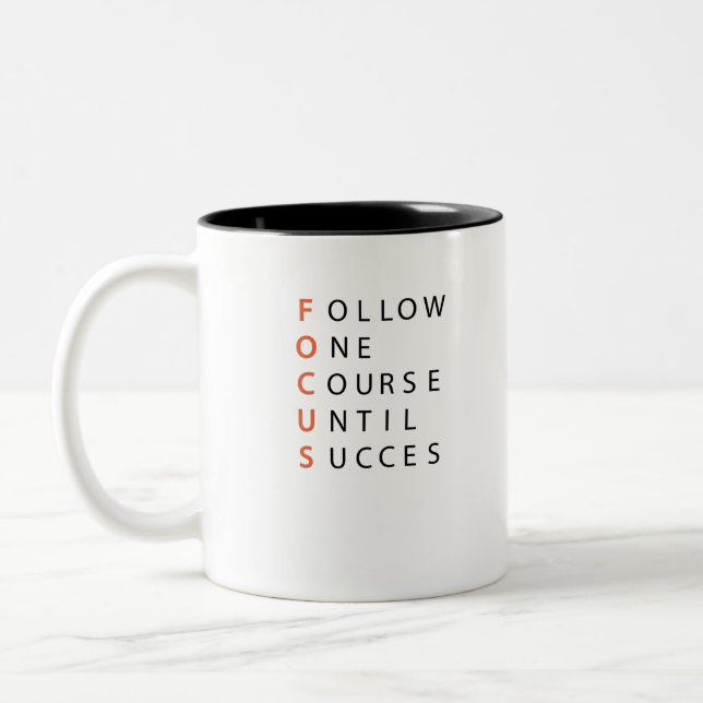 Startup Focus Hustle Two-Tone Coffee Mug (Left)