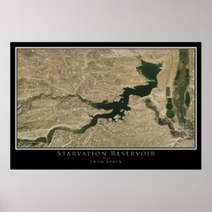 Starvation Reservoir Utah Satellite Poster Map