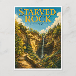 Starved Rock Illinois Wildcat Canyon GeoSaga Postcard