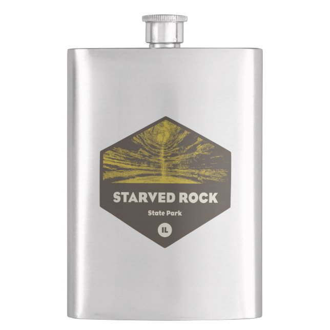 Starved Rock State Park Illinois Hip Flask (Front)