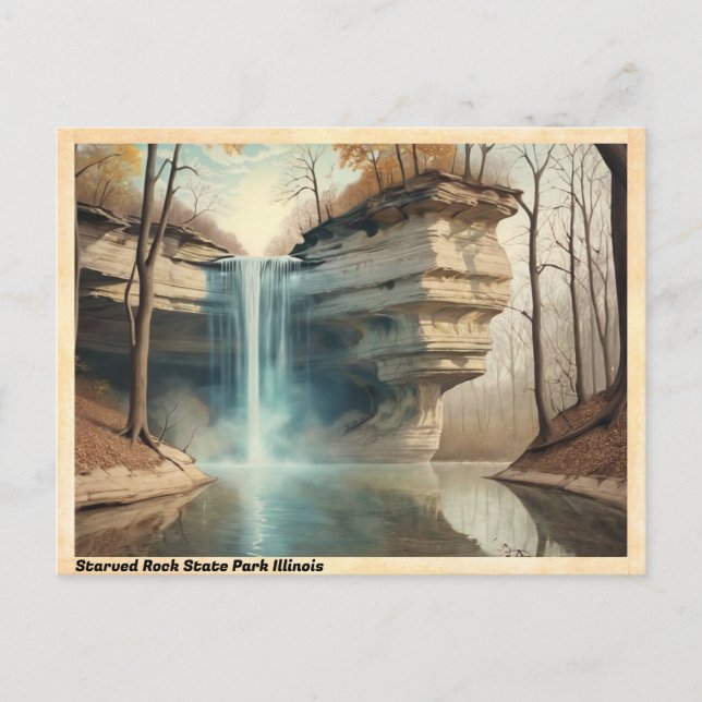 Starved Rock State Park Illinois Vintage Travel Postcard (Front)
