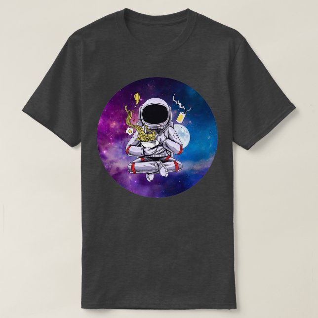 Starving Astronaut in Outer Space T-Shirt (Design Front)