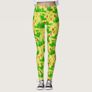 Starwberry garden on yellow leggings