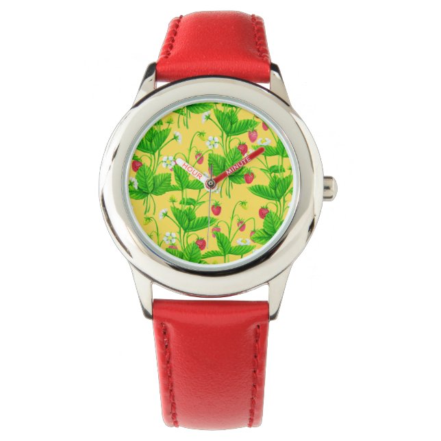 Starwberry garden on yellow watch (Front)